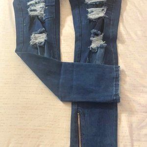 Ripped Skinny Denim Jeans